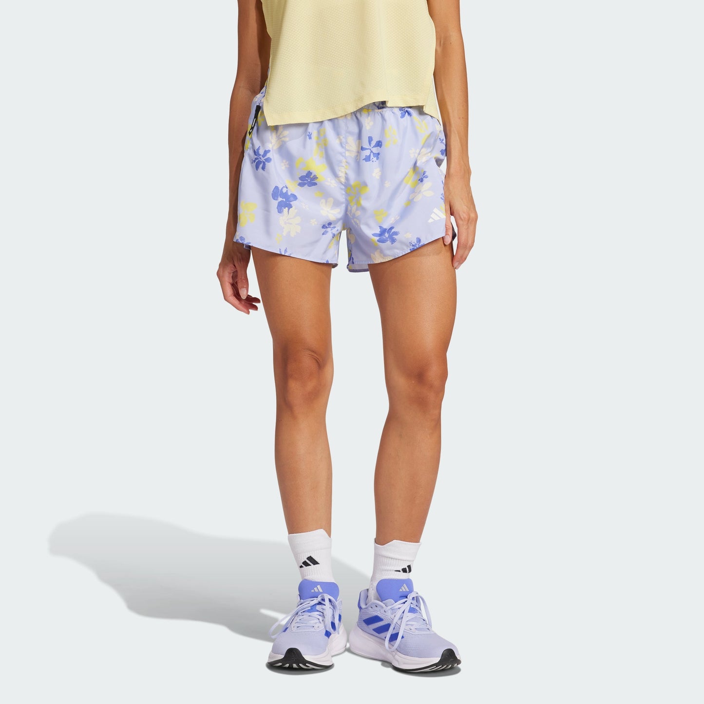 Women's adidas Own the Run CLIMACOOL High Rise Floral Shorts