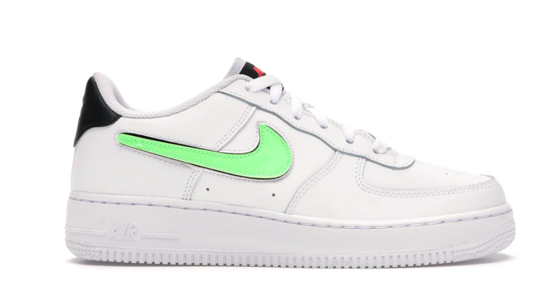 Force 1 Low Removable Swoosh White Green Strike (GS)