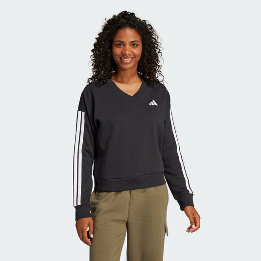 Women's adidas Essentials 3-Stripes French Terry V-neck Sweatshirt