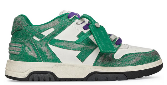Out Of Office OOO Low TopsGreen White Vintage Distressed Leather