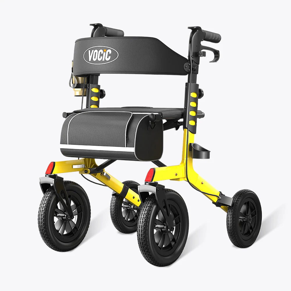 Z57 Outdoor Rollator Walker with 12" All Terrain Big Wheels
