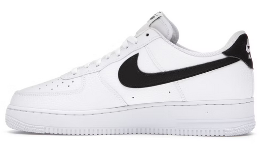 Force 1 Low '07 White Black Pebbled Leather