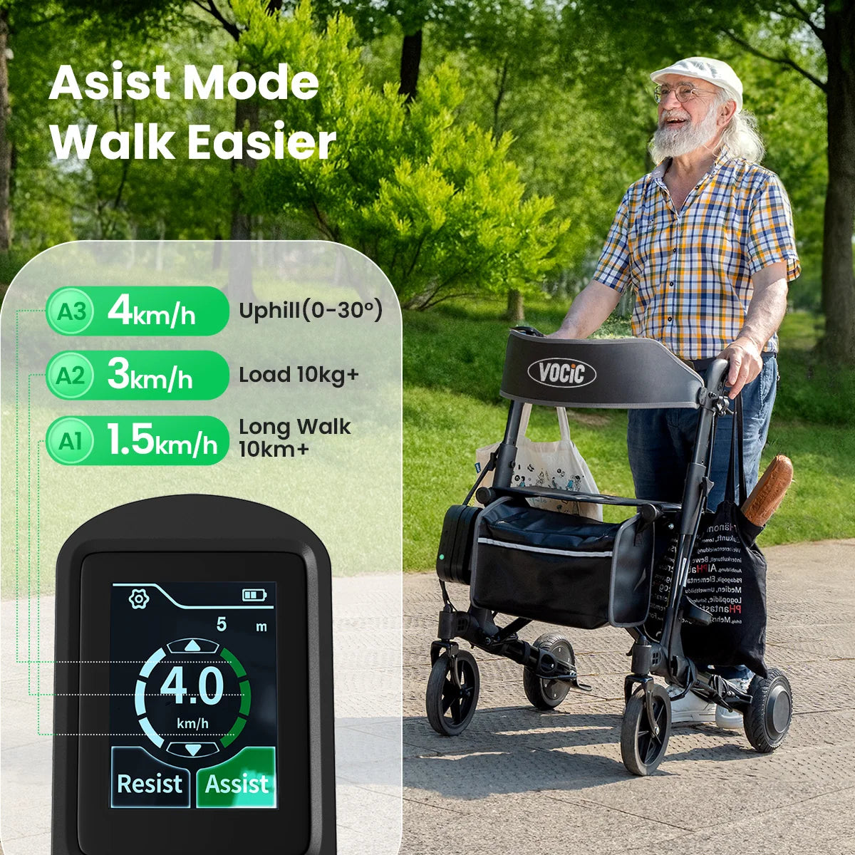 Z73 Electric Outdoor Foldable Rolling Walker