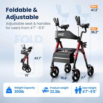 Z22 Upright Walker with Adjustable Armrests