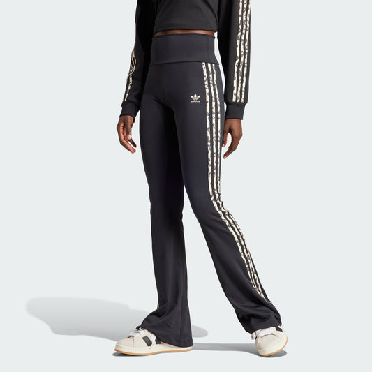 Women's adidas adidas Originals Leopard Luxe 3-Stripes Infill Flared Leggings