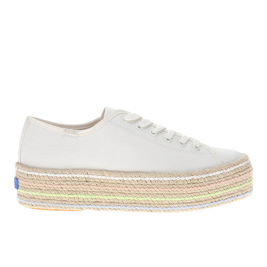 Triple Up Canvas Jute Pop Foxing Lace Up Sneakers