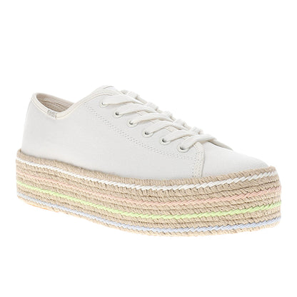 Triple Up Canvas Jute Pop Foxing Lace Up Sneakers