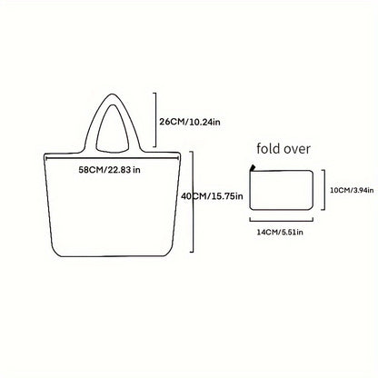 Retro Elephant Pattern Shoulder Bag, Lightweight Multifunctional Shopping Handbag, Lightweight Foldable Bag